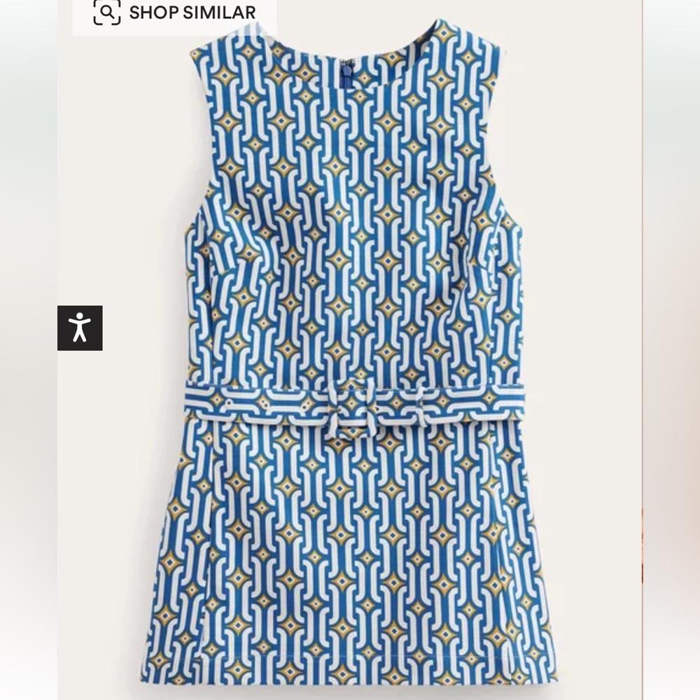 Boden Belted Co-ord Top geometric - Picture 5 of 10